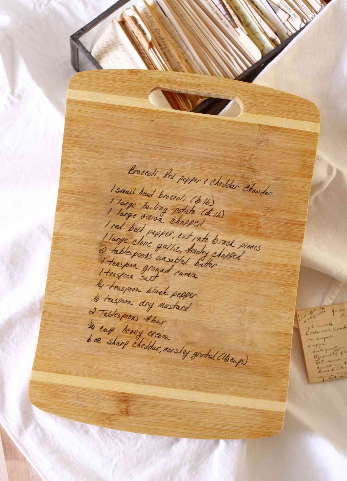 Learn the way to Defend a Handwritten Recipe on a Chopping Board